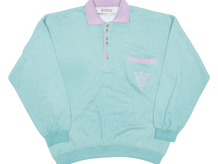 BUECKLE Womens Sweatshirt Green Collared M on Sale