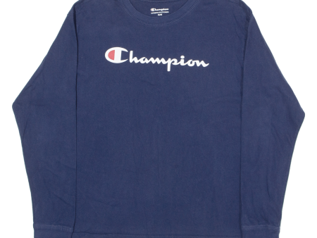 CHAMPION Womens T-Shirt Blue Long Sleeve M Discount