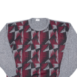 Mens Patterned Jumper Grey Crazy Pattern Chunky Knit S Online Hot Sale