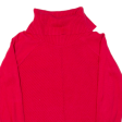 CALVIN KLEIN Womens Jumper Red Roll Neck Tight Knit M Online Sale