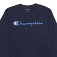 CHAMPION Mens T-Shirt Blue Long Sleeve M Hot on Sale