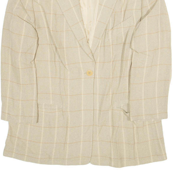 CERRUTI Womens Blazer Jacket Yellow Wool Check M Hot on Sale