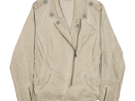 HARLEY DAVIDSON Womens Biker Jacket Beige 2XL For Sale