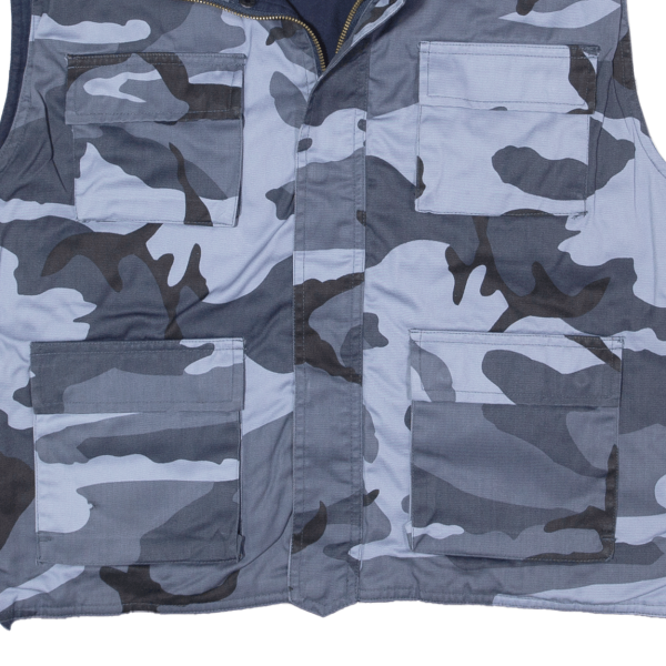 Boys Military Gilet Blue Camouflage 14Y Cheap