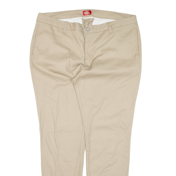 DICKIES Workwear Womens Trousers Beige Slim Skinny W36 L30 For Cheap