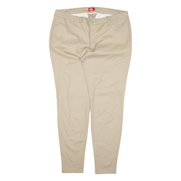 DICKIES Workwear Womens Trousers Beige Slim Skinny W36 L30 For Cheap