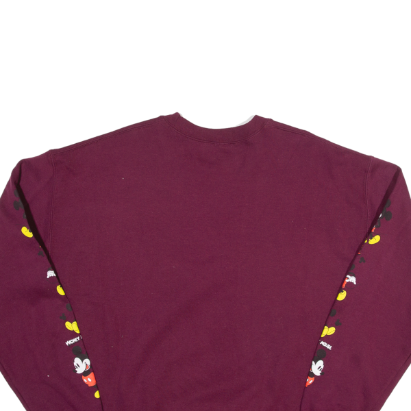 DISNEY Mickey Mouse Sweatshirt Maroon Mens L Online