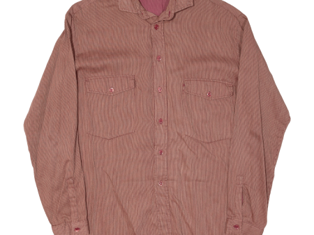 CABBY Mens Shirt Brown 80s Striped Long Sleeve M Online Hot Sale