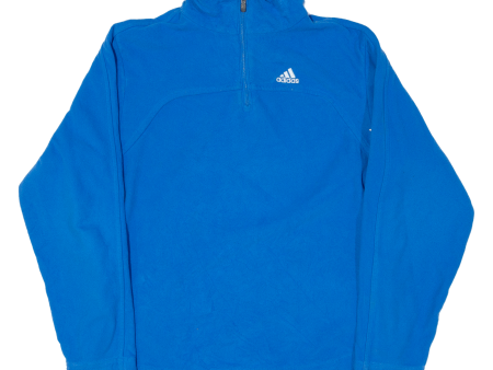 ADIDAS Boys Fleece Blue 1 4 Zip Tight Knit L For Sale