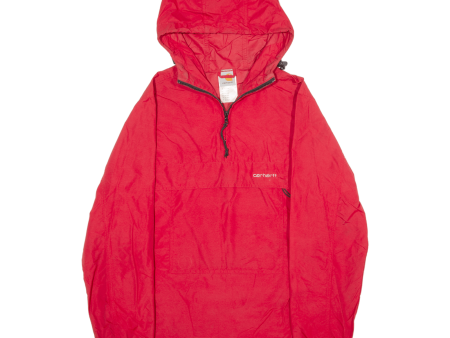 CARHARTT Mens Pullover Jacket Red Nylon Hooded S For Cheap