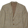 Mens Blazer Jacket Beige Wool 90s Houndstooth L Supply