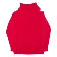 CALVIN KLEIN Womens Jumper Red Roll Neck Tight Knit M Online Sale