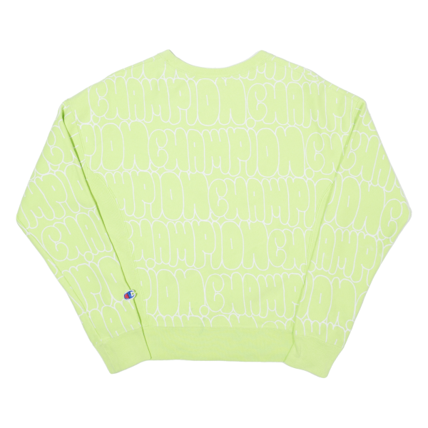 CHAMPION REVERSE WEAVE Logo Print Womens Sweatshirt Green XS For Sale