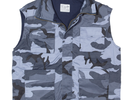 Boys Military Gilet Blue Camouflage 14Y Cheap