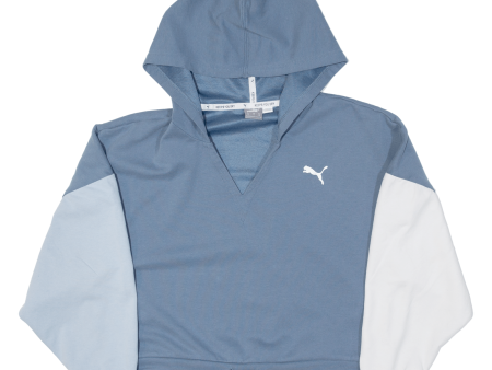 PUMA Cropped Womens Blue Hoodie M For Cheap