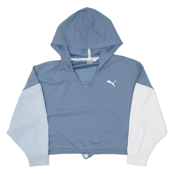 PUMA Cropped Womens Blue Hoodie M For Cheap