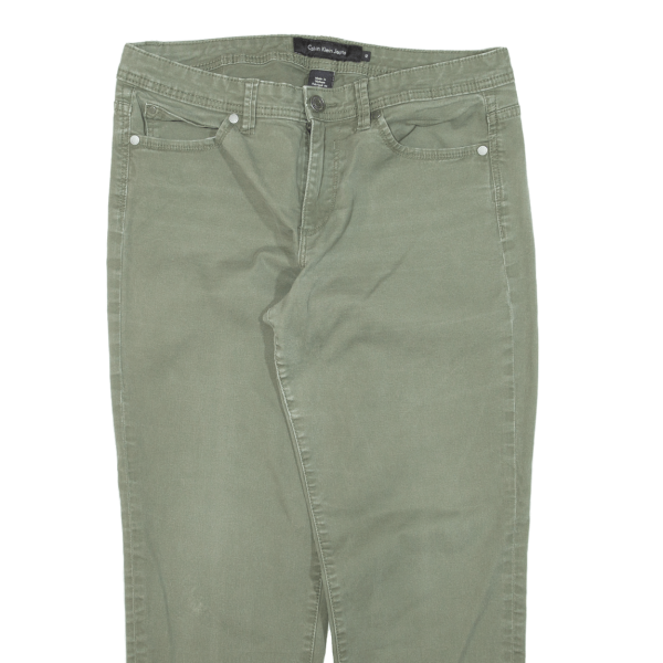 CALVIN KLEIN JEANS Womens Trousers Green Regular Tapered W30 L24 Online Sale