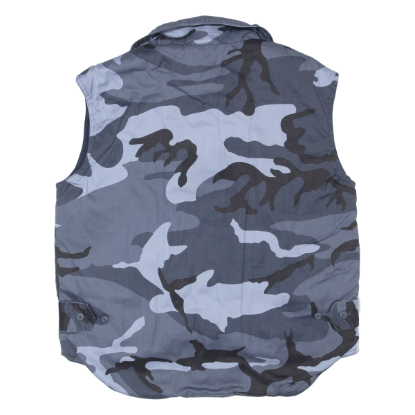 Boys Military Gilet Blue Camouflage 14Y Cheap