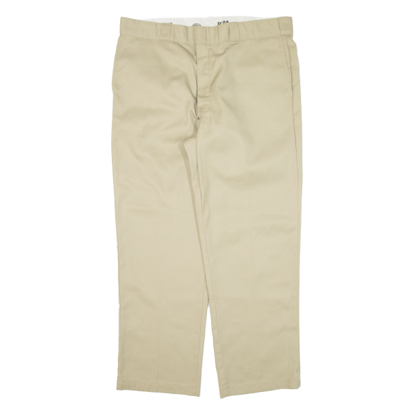 DICKIES 874 Workwear Mens Trousers Beige Regular Straight W38 L29 on Sale