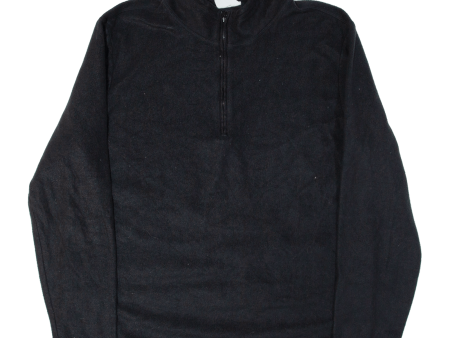 CALVIN KLEIN Sleepwear Mens Fleece Black 1 4 Zip L Fashion