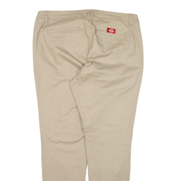 DICKIES Workwear Womens Trousers Beige Slim Skinny W36 L30 For Cheap