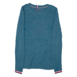 TOMMY HILFIGER Womens Jumper Blue Tight Knit XS Online now