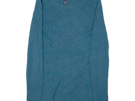 TOMMY HILFIGER Womens Jumper Blue Tight Knit XS Online now