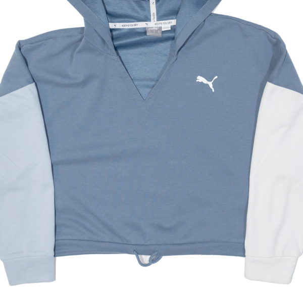 PUMA Cropped Womens Blue Hoodie M For Cheap