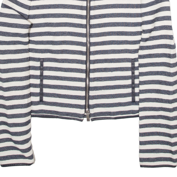 ARMANI JEANS Womens Jacket White Striped S Hot on Sale