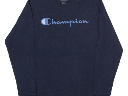 CHAMPION Mens T-Shirt Blue Long Sleeve M Hot on Sale