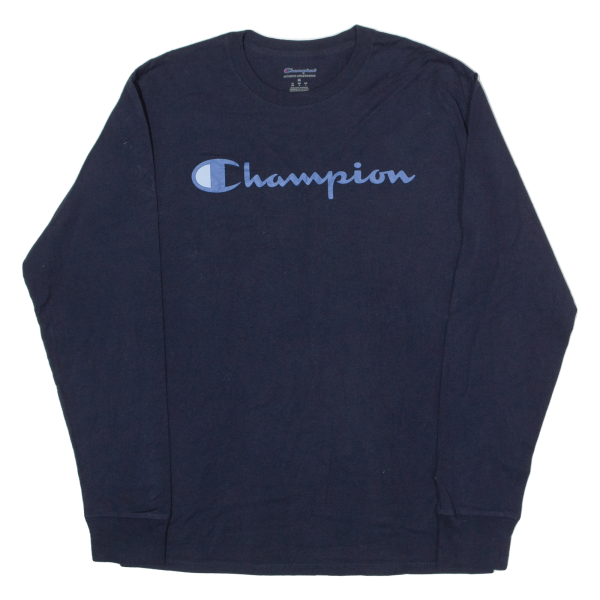 CHAMPION Mens T-Shirt Blue Long Sleeve M Hot on Sale