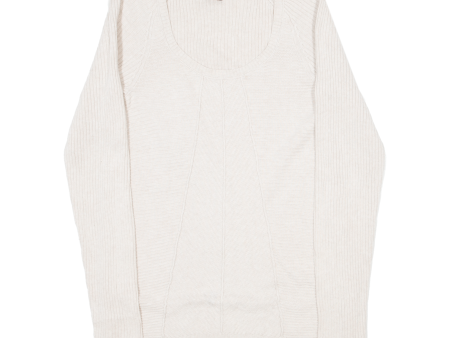 CALVIN KLEIN JEANS Womens Patterned Jumper Cream Tight Knit S Online