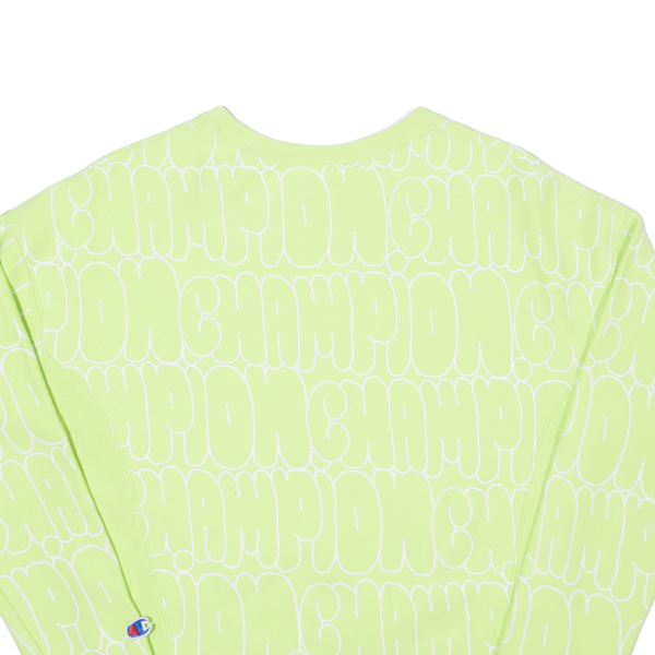 CHAMPION REVERSE WEAVE Logo Print Womens Sweatshirt Green XS For Sale