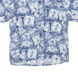 HANA BAY Aloha Mens Hawaiian Shirt Blue Crazy Pattern XL Fashion