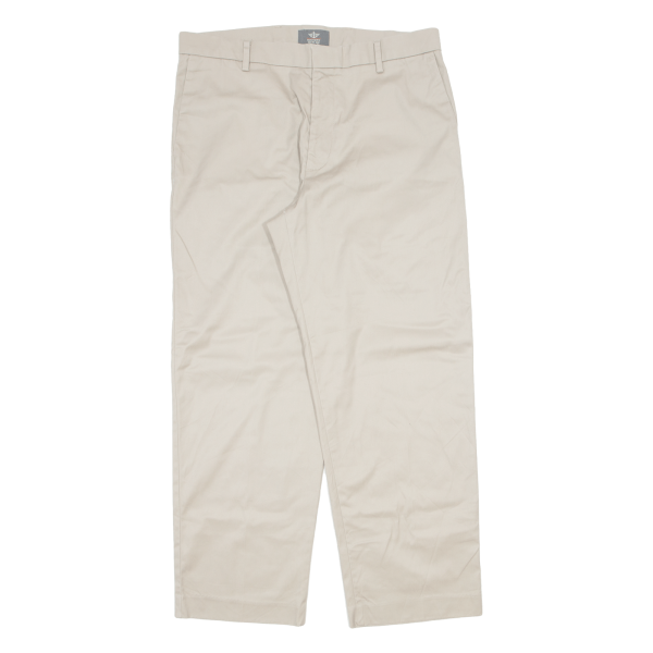 DOCKERS D3 Khaki Mens Trousers Beige Classic Straight W34 L29 Hot on Sale