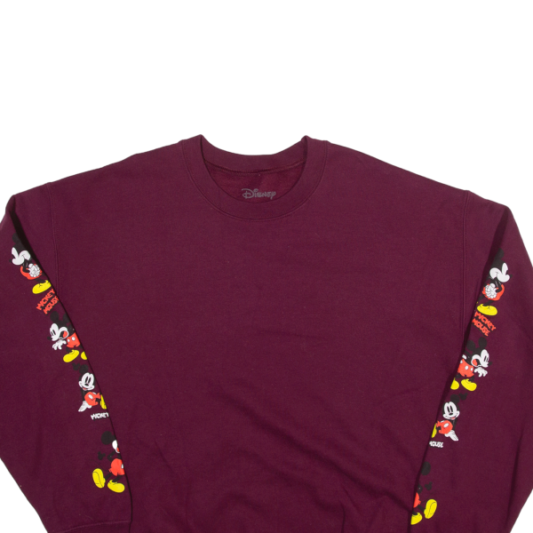 DISNEY Mickey Mouse Sweatshirt Maroon Mens L Online