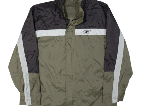 REEBOK Mens Shell Jacket Brown Hooded M Hot on Sale