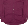 BASIC OPTIONS Mens Plain Shirt Maroon 90s Long Sleeve L Online Hot Sale