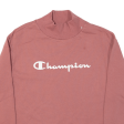 CHAMPION Womens Sweatshirt Pink High Neck L Hot on Sale