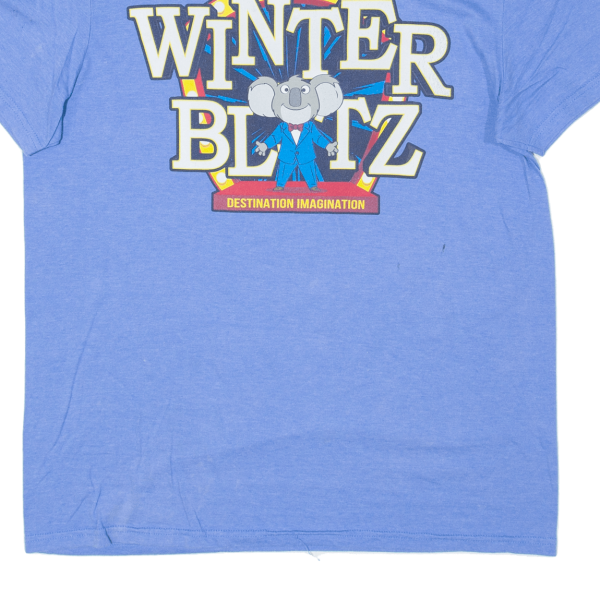 DISTRICT Sing Winter Blitz Mens T-Shirt Blue M Fashion