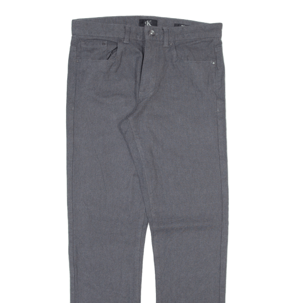 CALVIN KLEIN Mens Trousers Grey Slim Straight W30 L32 on Sale