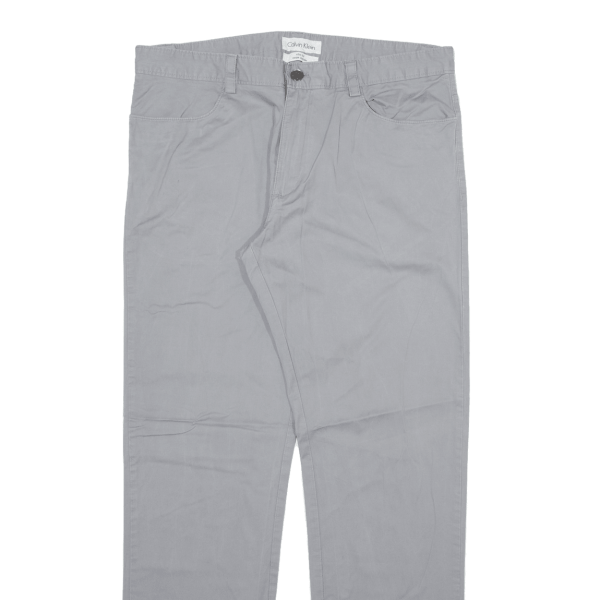 CALVIN KLEIN Mens Trousers Grey Slim Straight W34 L32 For Sale