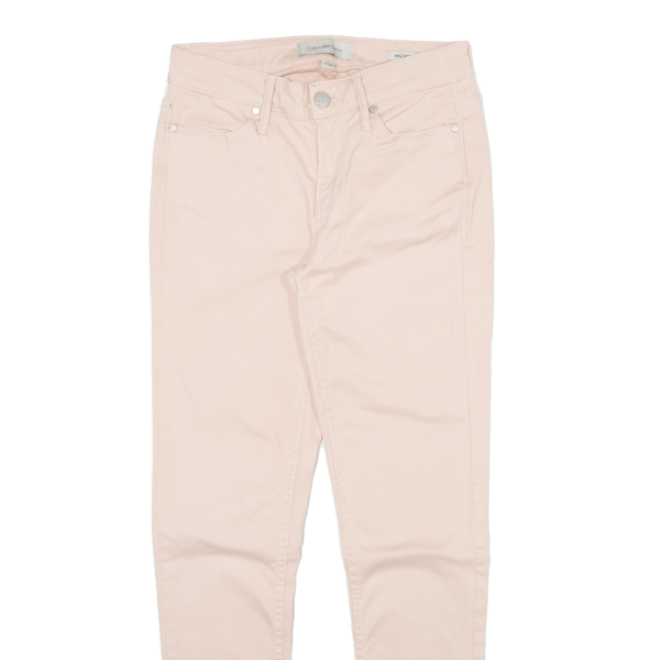 CALVIN KLEIN JEANS Ankle Womens Trousers Pink Slim Skinny W25 L26 on Sale