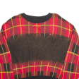 TOMMY HILFIGER Womens Patterned Jumper Red Plaid Tight Knit L Hot on Sale