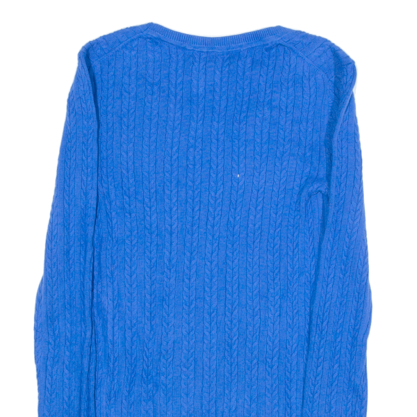 TOMMY HILFIGER Womens Jumper Blue Cable Knit XXS Sale