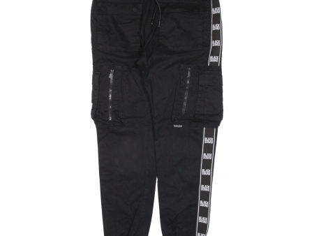 BLACK SQUAD Cargo Womens Trousers Black Regular Tapered W32 L28 on Sale