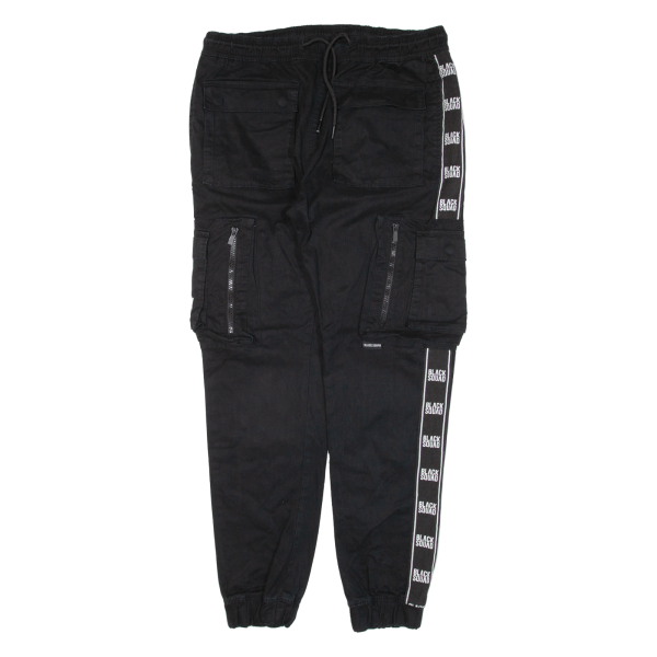 BLACK SQUAD Cargo Womens Trousers Black Regular Tapered W32 L28 on Sale