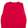 NAUTICA Mens Jumper Red V-Neck Tight Knit M on Sale