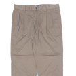 CHAPS Pleated Khaki Mens Trousers Brown Regular Straight W36 L29 Online Hot Sale