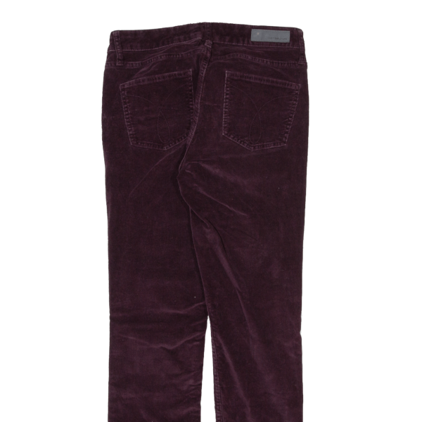 CALVIN KLEIN JEANS Ultimate Womens Corduroy Trousers Maroon Slim Skinny W28 L30 on Sale